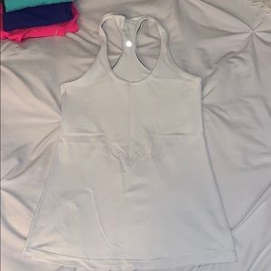 White Lululemon Single Layer Tank